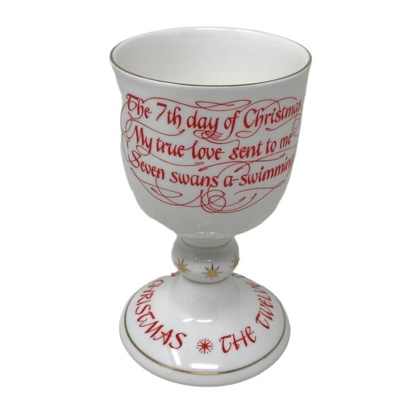 Royal Doulton Porcelain Goblet 7 Swans a Swimming 12 Days of Christmas Boxed - Picture 4 of 9
